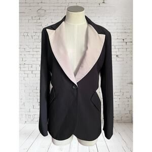 Hommage from Los Angeles Womens Punk Cut Out Back Blazer Size Medium